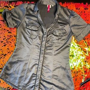 Heart Soul Button up Blouse silver/grey